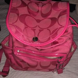 Pink coach backpack